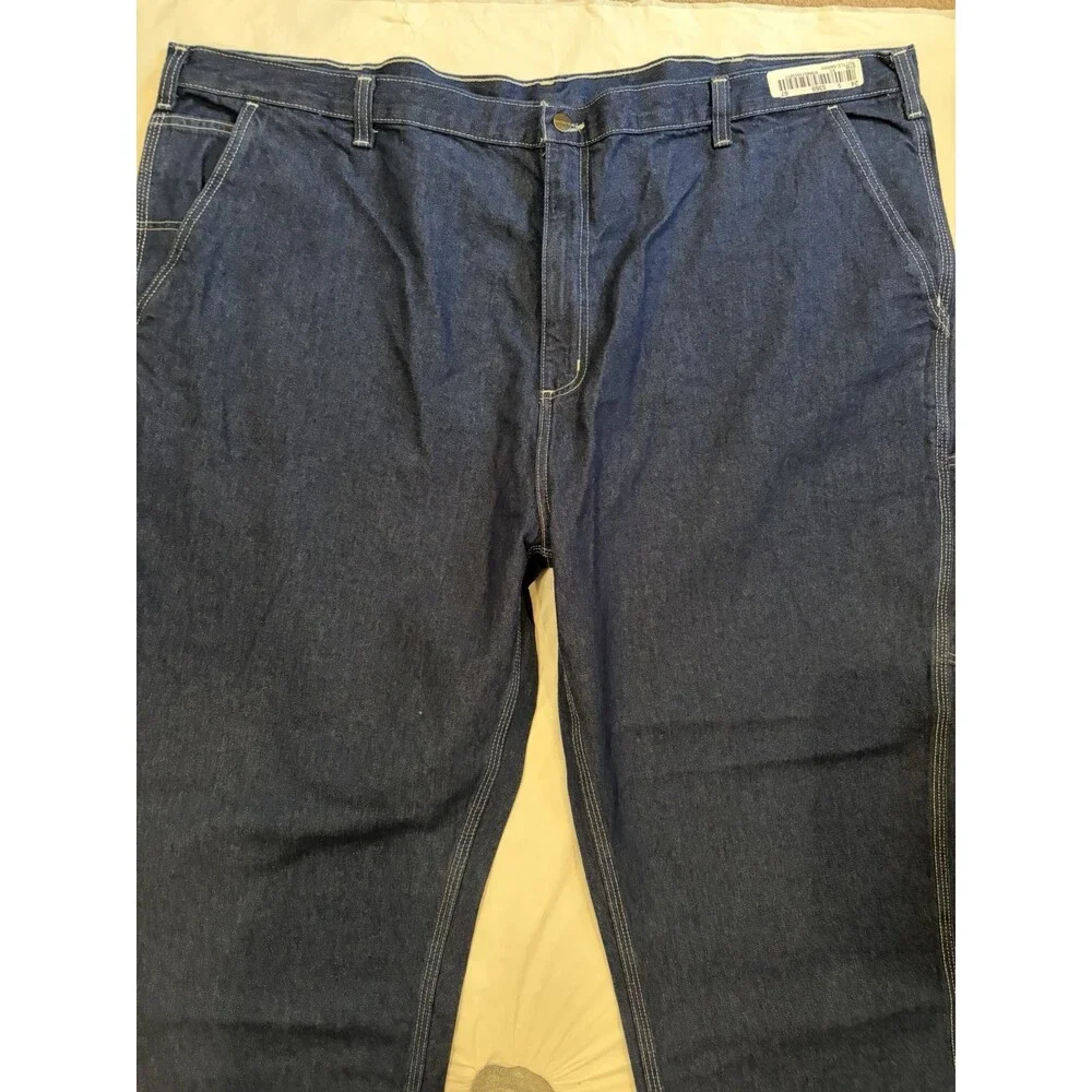 Carhartt Dungaree Fit Jeans Men's 50x32 Blue Dark Wash Work Wear, Comfort